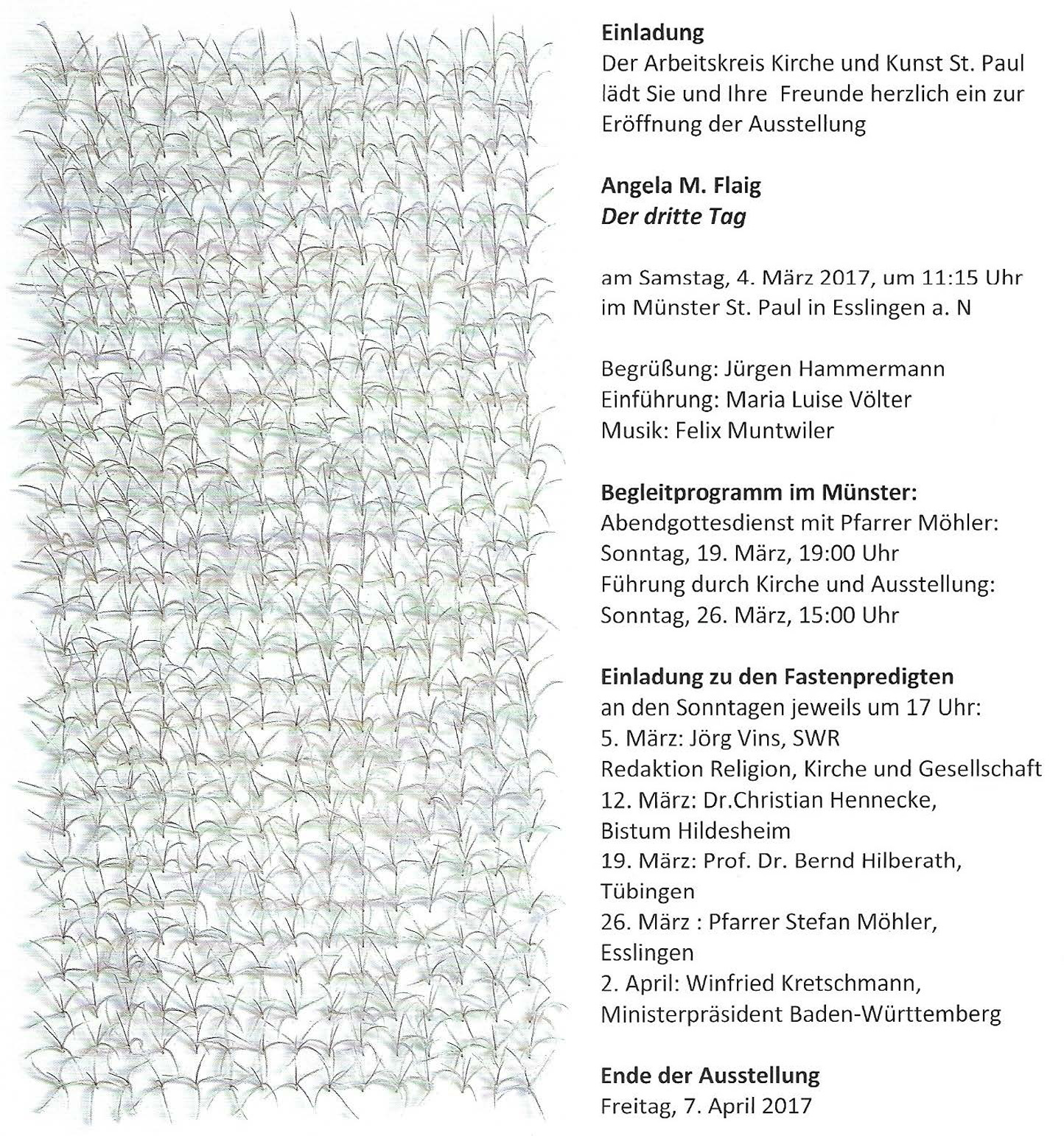 Einladung zur Ausstellung der dritte Tag von Angela M. Flaig