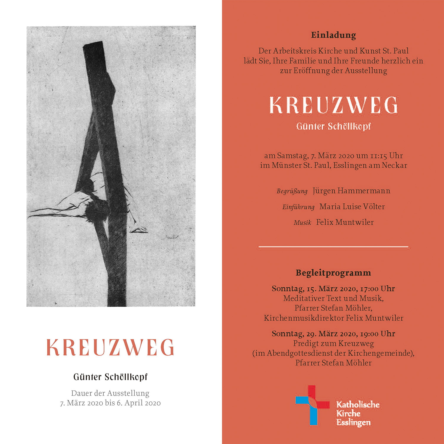 Einladung zur Ausstellung Kreuzweg von Günter Schöllkopf