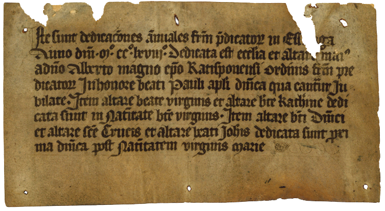 facsimile der Weihenotiz aus dem Archiv der Stadt Esslingen