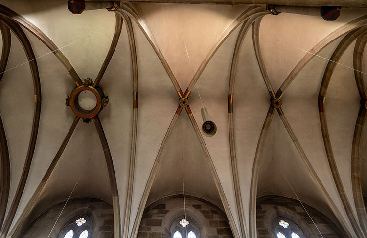 Blick ins Gewölbe des früheren Presbyteriums. Blickrichtung Nord