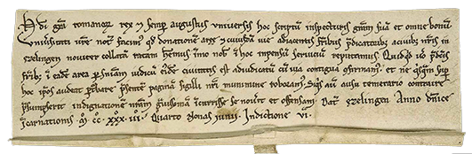 facsimile der Schenkungsurkunde Permalink: http://www.landesarchiv-bw.de/plink/?f=1-1239800-1