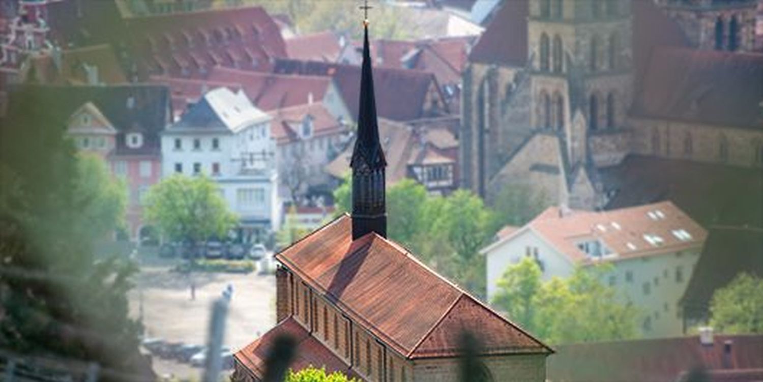 Blick auf das Münster vom Neckarhaldentor